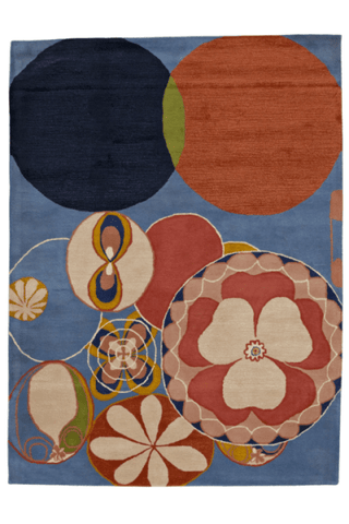 Handtuftad Matta "Hilma af Klint" Ljusblå 234x315cm