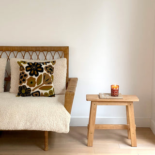 Kudde Blomma Sandfärgad 40x40 cm