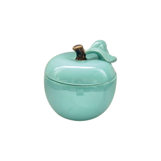 Keramikburk Äpple Isblå