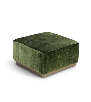Rotondo Puff Module Olive Green Corduroy, Wooden Base