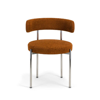 Chair Libera, Brown Corduroy & Chrome