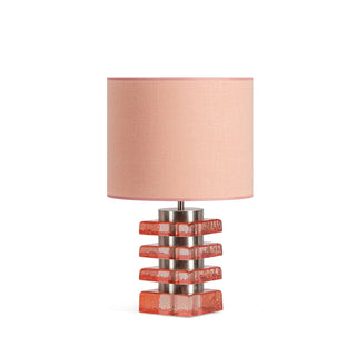 Table Lamp Marta Pink Glass & Pink Shade