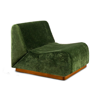 Rotondo Module Olive Green Corduroy, Wooden Base