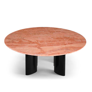 Coffee Table Carlotta, Pink Marble with Red Legs