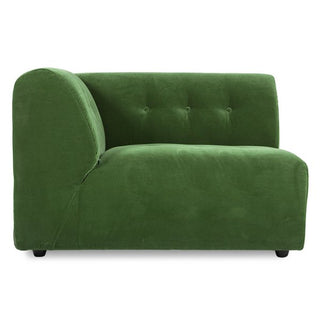 vint couch: element left 1,5-seat, royal velvet, green