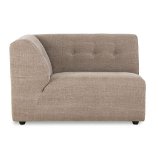 vint couch: element left 1,5-seat, Linneblend, taupe