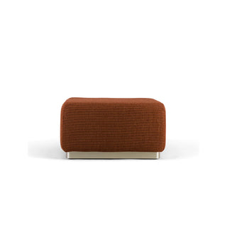 Rotondo Puff Module Olive Green Corduroy, Wooden Base