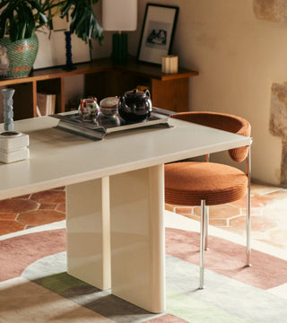Chair Libera, Brown Corduroy & Chrome