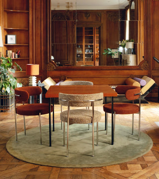 Chair Libera, Brown Corduroy & Chrome