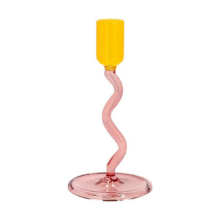 Styles Glas ljusstake Rosa/Gul