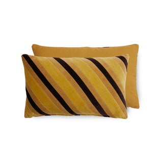 Striped velvet cushion Honey (50x30cm)