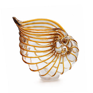 Vase Seashell Glass Amber/Clear M