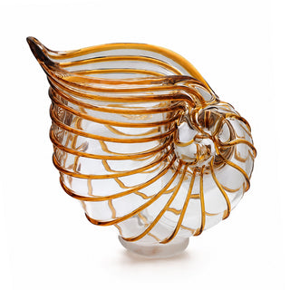 Vase Snail Glass Amber/Clear L