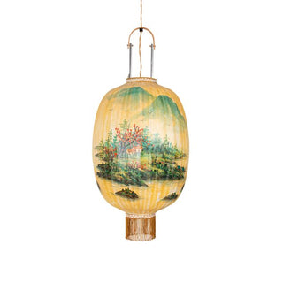 Traditional lantern landscape painting oval L