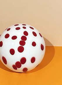 Murano Sphere Medium Polka dot/ Red