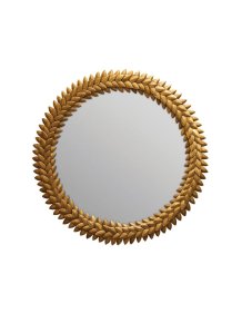 Gold iron leaves mirror