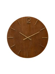 Wooden clock with sixties style numbers