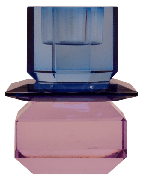 Kristall Ljushållare, syrenlila, blå, kobolt, 7x8,5 cm