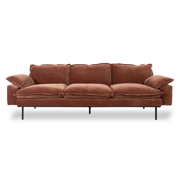 Hkliving, retro sofa: 4-seats, royal velvet, magnolia